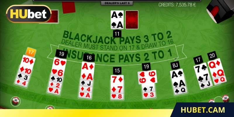 Blackjack Multihand đem lại trải nghiệm nhiều tay cược